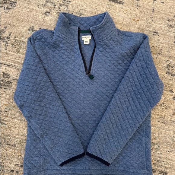 J. Crew Boys Blue Quilted Quarter Zip Size Medium - Picture 2 of 4